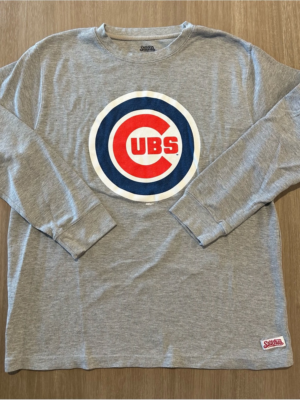 Stitches Chicago Cubs Thermal Long Sleeve Gray Men’s Large MLB Retro